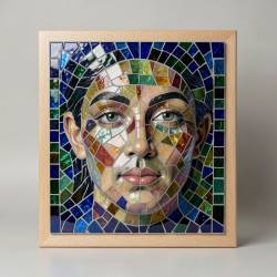 Intricate Glass Mosaic Portrait