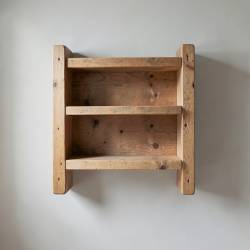 Rustic Wooden Wall Shelf Unit