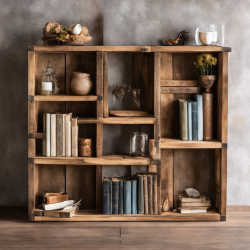 Rustic Wooden Bookshelf