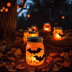 Spooky Mason Jar Lanterns