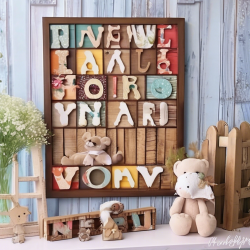 Personalized Wooden Wall Hanging for Baby Eraleigh