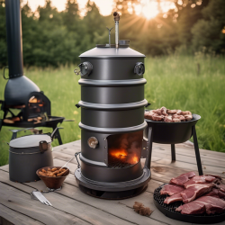 Vertical Rocket Smoker from Repurposed Gas Container