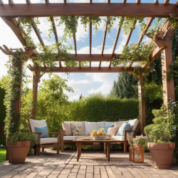 Charming Backyard Pergola