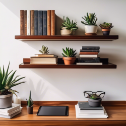 Floating Wall Bookshelf for Desk Area