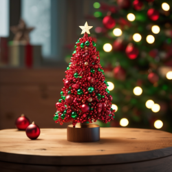 Beaded 3D Christmas Tree Sculpture