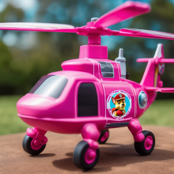 Child-Sized Paw Patrol Pink Helicopter from Cardboard