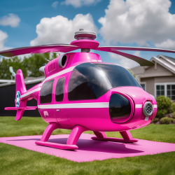 Life-Size Pink Skye Paw Patrol Helicopter Model