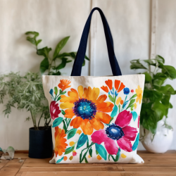 Hand-Painted Canvas Tote Bag