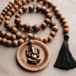 Boho Wooden Ganesha Hanging Charm