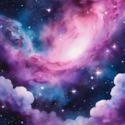 Watercolor Galaxy Painting