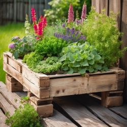 Rustic Pallet Garden Planter