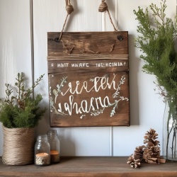 Rustic Seasonal Front Door Sign