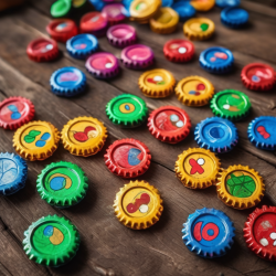 Recycled Bottle Cap Tic-Tac-Toe Game