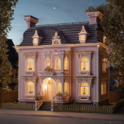 Viktorianisches Puppenhaus mit Beleuchtung