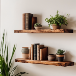 Rustic Wooden Floating Shelves