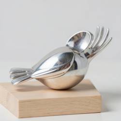 Silver Spoon Bird Sculpture