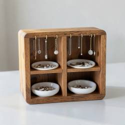 Upcycled Wood Cassette Holder Jewelry Organizer
