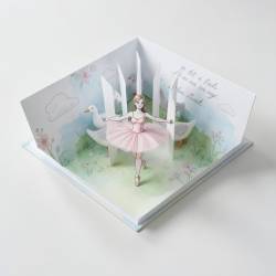 3D Pop-Up Ballet Dancer with Geese in a Letter-Size Book