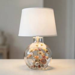 Resin Table Lamp with Embedded Elements
