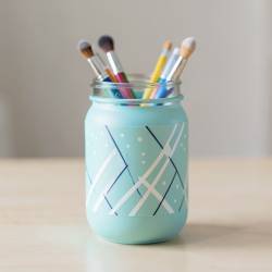 Personalized Painted Mason Jar Organizer