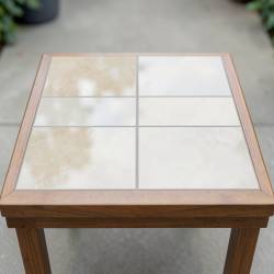 Outdoor Tiled Wooden Tabletop Protection and Decoration