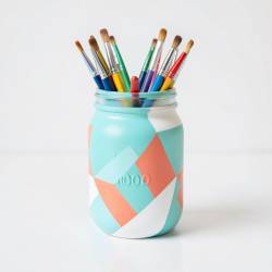 Personalized Painted Mason Jar Organizer