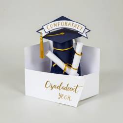 Intricate Graduation Pop-Up Card with Personalized Elements