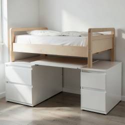 Loft Bed with Desk and Chest Supports