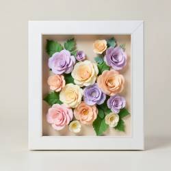 Handcrafted Paper Floral Shadow Box