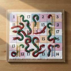 Cross-Stitched Gyanbazi Board Game