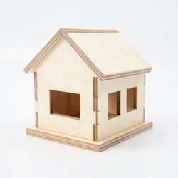Slot and Tab Wooden House Model