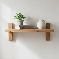 Rustic Wooden Wall Shelf