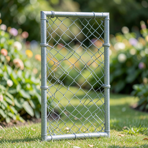 Upcycled Wire and Metal Garden Trellis