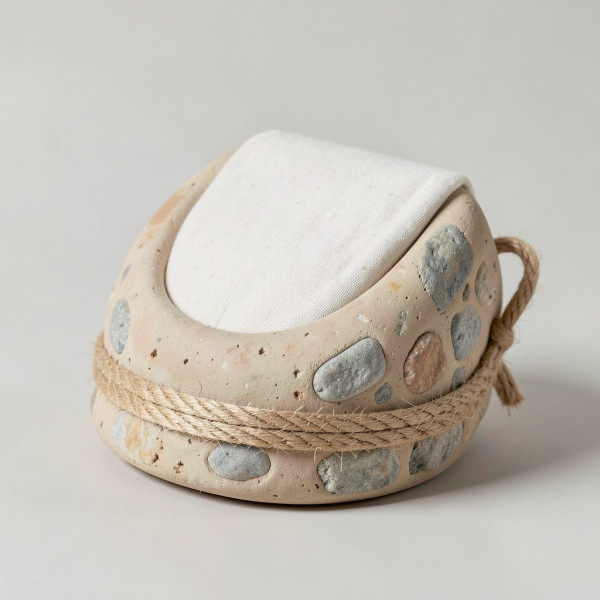 Stone Clay and Rope Decorative Phone Stand