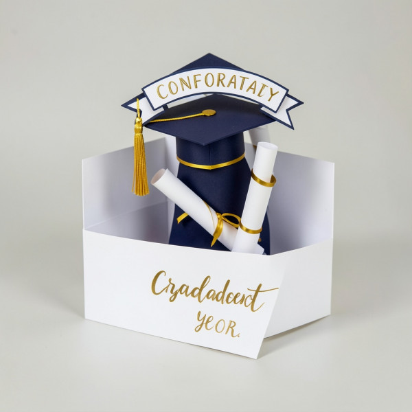 Intricate Graduation Pop-Up Card with Personalized Elements