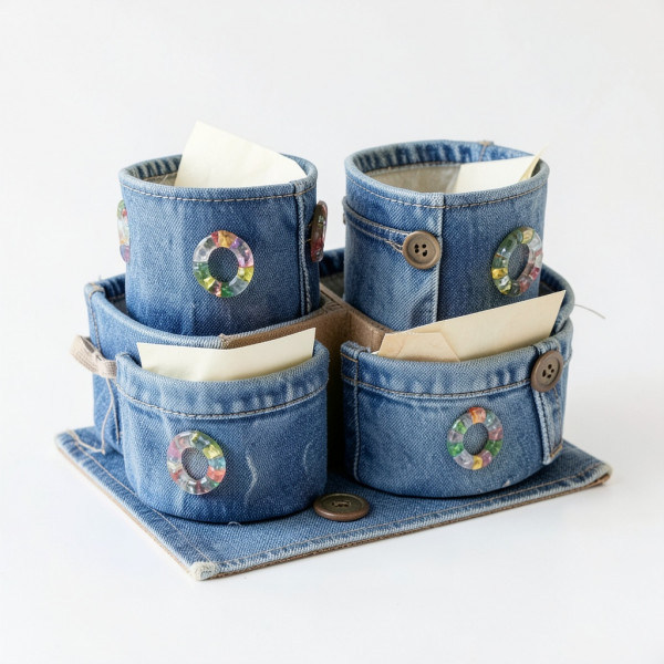 Upcycled Storage Organizer from Waste Materials