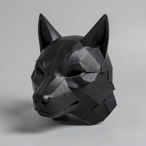 Cardboard Wolf Head Mask Template