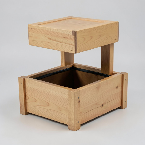 Two-Tier Wood Planter with Top Cap