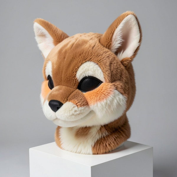 Kemono Style Fursuit Head Using Foam and Faux Fur