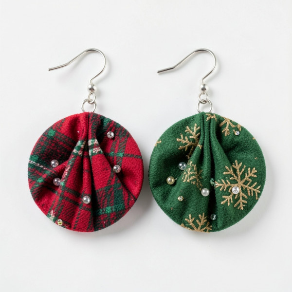 Festive Fabric Holiday Earrings