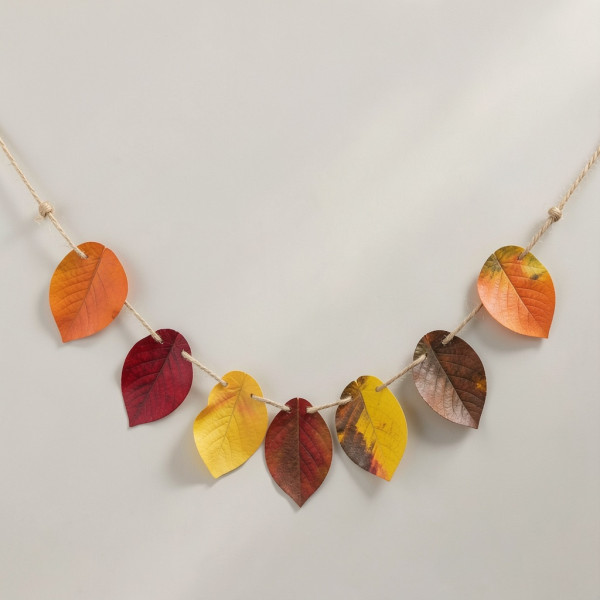 Autumn Leaf Garland from Toilet Paper Rolls