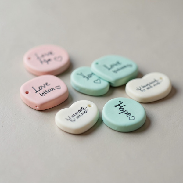 Polymer Clay Charms with Handwritten Text