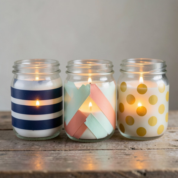 Personalized Painted Mason Jar Candle Holders