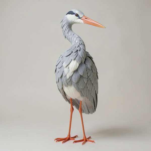 Feathered Heron Sculpture from PVC Pipe